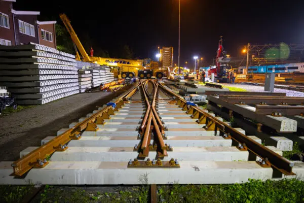 Hergebruik van meerdere wissels in het spoor bij Leeuwarden