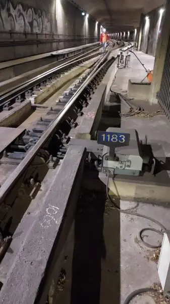 Spoorwerk in metrotunnel Rotterdam